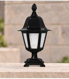 Outdoor Pillar Light with Lantern, Hexagonal Base