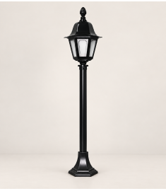 Pathway Bollard Light with 42 cm Lantern, Hexagonal Base, Tube Base, Short, 42 mm Tube