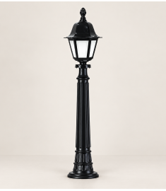 Pathway Bollard Light with Lantern, Hexagonal Base