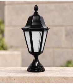 Outdoor Pillar Light with Lantern, Hexagonal Base