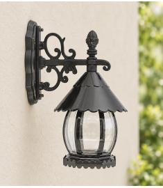 Single Arm Outdoor Wall Light with Shade, Inverted