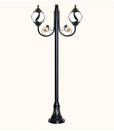 Double Curved Arm Outdoor Light Pole