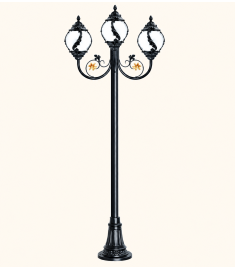 Three Curved Arm Outdoor Light Pole