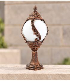 Outdoor Pillar Light with 25 cm Ivy Lantern, Hexagonal Base