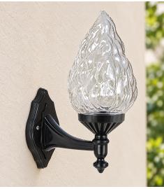 Single Arm Outdoor Wall Light with Teardrop Globe