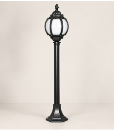 Pathway Bollard Light with 42 cm Lantern, Hexagonal Base, Tube Base, 42 mm Tube