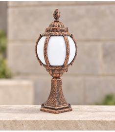 Outdoor Pillar Light with Lantern, Hexagonal Base