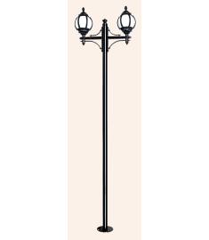 Double Arm Outdoor Light Pole with Flange Base