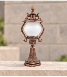 Outdoor Pillar Light with Lantern, Hexagonal Base