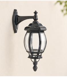 Single Arm Outdoor Wall Light with Teardrop Lantern, Inverted