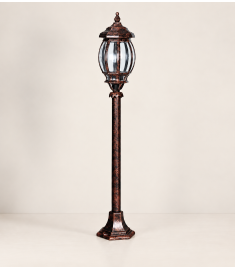 Pathway Bollard Light with 42 cm Lantern, Hexagonal Base, Tube Base, 42 mm Tube