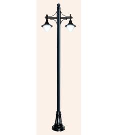 Double Arm Outdoor Light Pole with Shade, Inverted