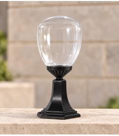 Outdoor Pillar Light with Clear Globe, Hexagonal Base