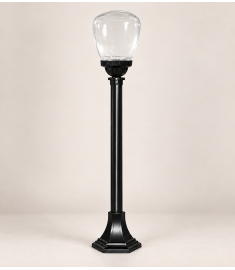 Pathway Bollard Light with 42 cm Clear Globe, Hexagonal Base, Tube Base, 42 mm Tube
