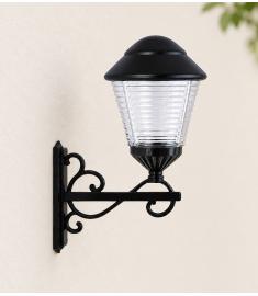 Single Arm Outdoor Wall Light with 20 cm Tiered Globe