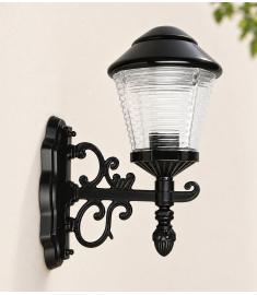 Single Arm Outdoor Wall Light with 20 cm Tiered Globe