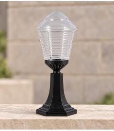 Outdoor Pillar Light with 20 cm Tiered Globe, Hexagonal Base