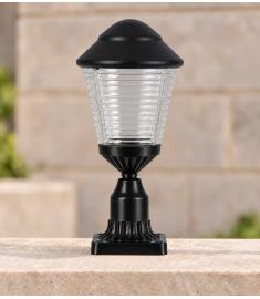 Outdoor Pillar Light with 20 cm Tiered Globe, Square Base