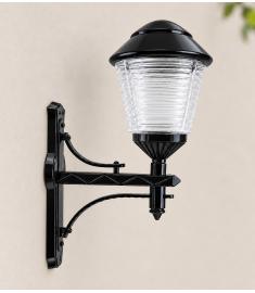 Single Arm Outdoor Wall Light with 25 cm Tiered Globe