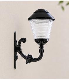 Single Arm Outdoor Wall Light with 25 cm Tiered Globe