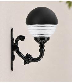 Single Arm Outdoor Wall Light with Tiered Globe