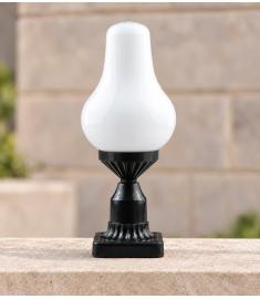 Outdoor Pillar Light with Opal Globe, Square Base