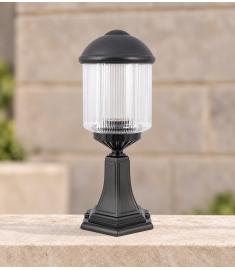 Outdoor Pillar Light with Prismatic Globe, Hexagonal Base
