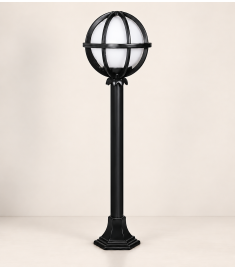 Pathway Bollard Light with 20 cm Opal Globe, Hexagonal Base and 42 mm Tube