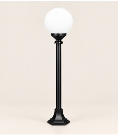 Pathway Bollard Light with 20 cm Opal Globe, Hexagonal Base, Tube Base, 42 mm Tube