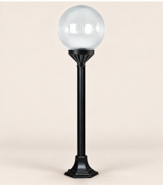 Pathway Bollard Light with 25 cm Prismatic Globe, Hexagonal Base, Tube Base, 42 mm Tube
