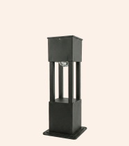 Modern Bollard Sütunlu Set Üstü Plastik Anıt Model Aydınlatma 13x13xh50cm Gu10 Antrasit