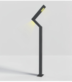 Double Arm Outdoor Light Pole with Angled Body