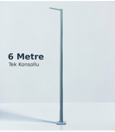 6 m single-arm galvanized polygonal lighting pole