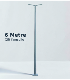 6 m double-arm galvanized polygonal lighting pole