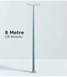 8 m double-arm galvanized polygonal lighting pole