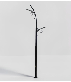 Single Arm Outdoor Light Pole with Short, Angled Body