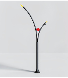 Double Arm Outdoor Light Pole with Short