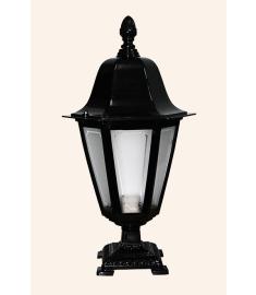 Outdoor Pillar Light with Lantern, Hexagonal Base