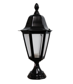 Outdoor Pillar Light with Lantern, Hexagonal Base