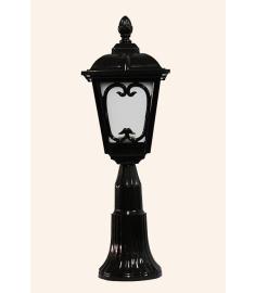 Outdoor Pillar Light with Lantern, Long Round Base