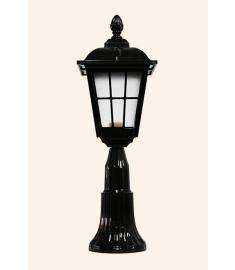 Outdoor Pillar Light with Lantern, Long Round Base