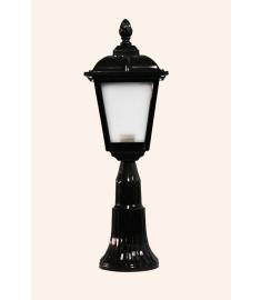 Outdoor Pillar Light with Lantern, Long Round Base