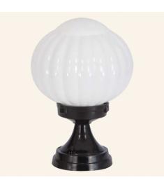 Outdoor Pillar Light with Lantern, Shade, Flush Base