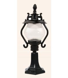 Outdoor Pillar Light with Lantern, Hexagonal Base