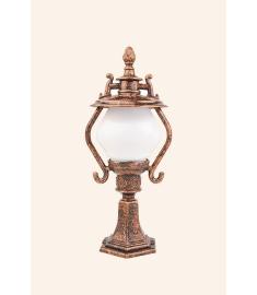 Outdoor Pillar Light with Lantern, Hexagonal Base