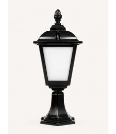 Outdoor Pillar Light with Lantern, Hexagonal Base