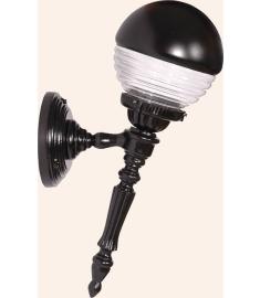 Single Arm Outdoor Wall Light with 20 cm Tiered Globe