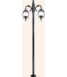 Double Arm Outdoor Light Pole with Flange Base, Inverted