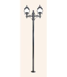 Double Arm Outdoor Light Pole with Flange Base