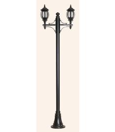 Double Arm Outdoor Light Pole with Lantern